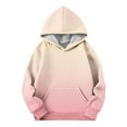 thumbnail image 5 of NAISIBABY Girls Sweatshirt with Hooded 12T, Fashion Gradient Fall Winter Tops Long Sleeve Kids Pullover Fleece Hoodie Pink, 5 of 9