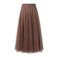 thumbnail image 4 of Aofany Women Tulle Skirt Pleated Mesh Skirt Spring Summer Elastic High Waist Long Party Skirts, 4 of 6