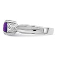 thumbnail image 4 of Sterling Silver Rhodium-plated Amethyst and CZ Ring QR655, 4 of 5