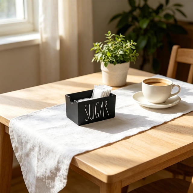 Rewenti Sweet Packet Organizer Box Countertop Tea Bag Storage Container for Coffee Bar Kitchen Restaurant Counter Decor