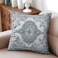 thumbnail image 4 of Exquisite Ethnic Boho 20x20inch Pillow Covers, Set of 2, Decorative Linen Blue Carpet Design, Perfect Farmhouse Throw Pillows for Sofa, Couch, Outdoor Use, 4 of 7