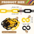 thumbnail image 2 of Cadena de plástico Uxcell, (0.73" OD, 6.6 pies, amarillo-negro)(2 juegos), barrera de cadena de seguridad con 2 ganchos, adecuada para control de multitudes y estacionamiento., 2 of 7