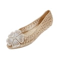 thumbnail image 2 of Stunner Women's Beach Jelly Shoes Flower Slip On Crystal Summer Soft Hollow Ballet Flats, 2 of 5