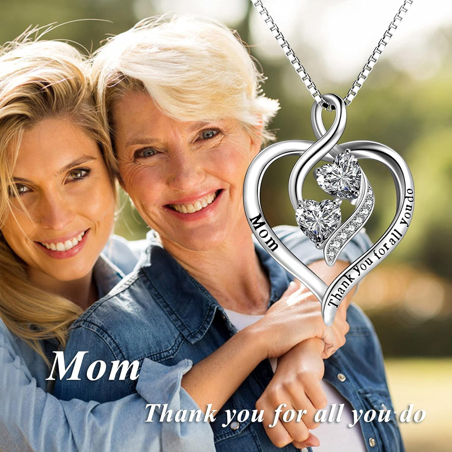 YAFEINI Mom Necklace for Women Sterling Silver mother necklace Mothers Day Birthday Jewelry Gifts for Mother Grandma 18"