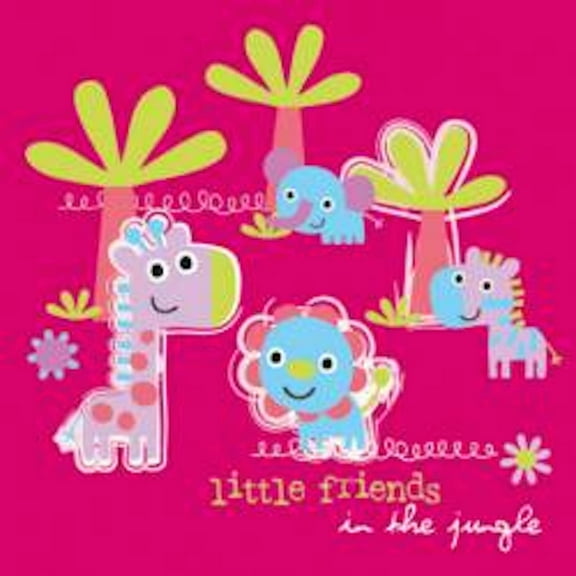 Jungle Animals Pink Kids Party Lunch Paper Napkins 100pcs - Perfect for Kids Party, Birthday, Special Occasions,