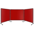 thumbnail image 1 of EDTara 3 Panel 6x8FT Welding Screen with Frame - Flame Resistant PVC Welding Curtain, Transparent Safety Panel & Lockable Swivel Wheels for Metalworking, Garage, Workshops (Red), 1 of 7