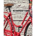 thumbnail image 5 of Pack of 2 Outdoor Pillow Covers, Vintage Red Bicycle with Flowers Wood Grain Waterproof Square Throw Pillowcase Cushion Decorative Pillow Covers for Couch Patio Tent, 20x12 in, 5 of 6