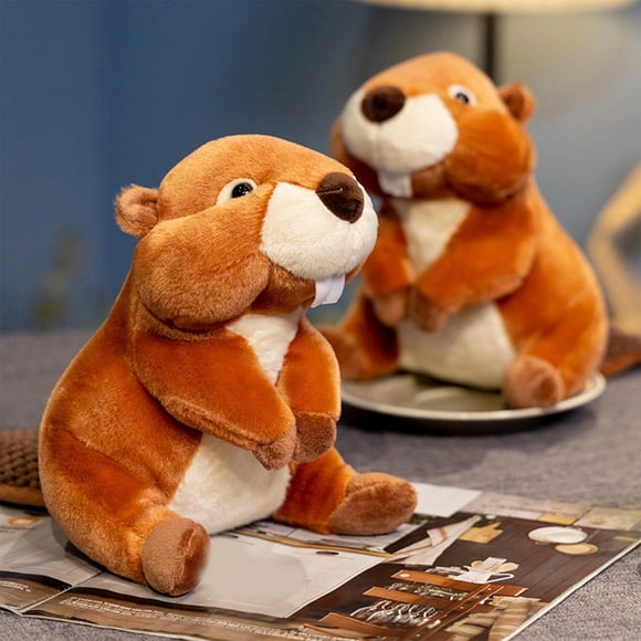 Latrodar Kids Christmas Gifts Plushies Simulated Cute Beaver Plush Toy Goodnight Childrens Sleeping Doll Birthday Holiday Gift for Family Friend Stuffed Animal Stuffed Animals Valentines Day Gifts fo