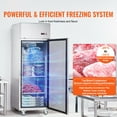 thumbnail image 2 of KFFKFF Commercial Upright Freezer 19.32 Cu.ft, 27" Wide Single Door Freezer, Stainless Steel with Auto-Defrost, Adjustable Shelves, -13 to 5℉ Temperature Range, LED Lighting, and 4 Casters, 2 of 9
