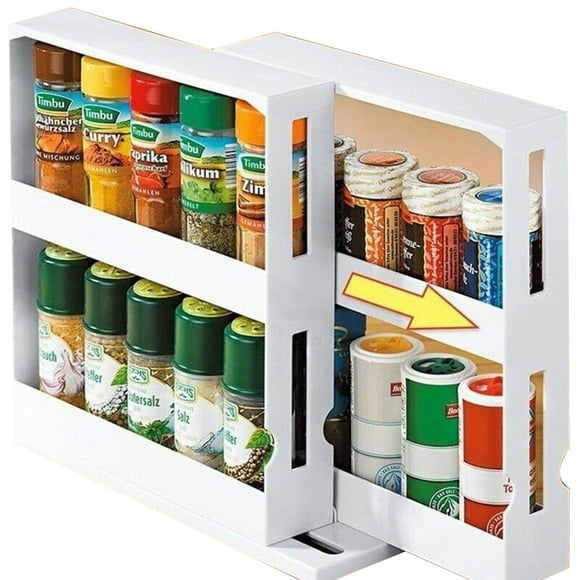 Kitchen Spice Organizer Rack Multi-Function Rotating Storage Shelf