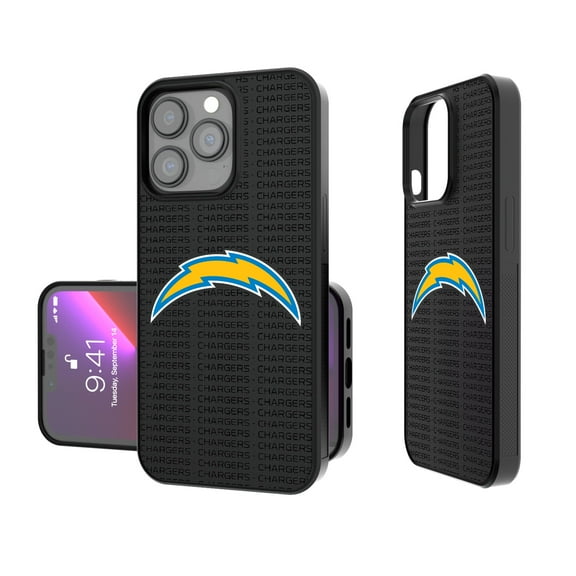 Los Angeles Chargers iPhone Text Backdrop Design Bump Case