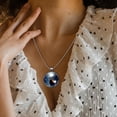 thumbnail image 3 of Christmas Elegant Glass Circular Pendant Necklace for Women - Fashion Jewelry for Women's Necklaces, 3 of 5