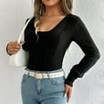thumbnail image 7 of cfhntfmh Ribbed Tops for Women Square Neck Long Sleeve Sweater Fall Fashion Knitted Solid Color Casual Tunic Women Fall Clothes, 7 of 7