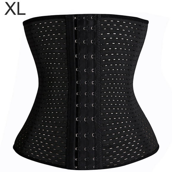 Corset de Maintien Élastique Respirant en Caoutchouc Creux pour Femmes, Noir, TG