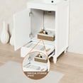 thumbnail image 3 of 18" Small Bathroom Vanity with Ceramic Sink Top, Faucet, Decorative Wavy Edge, 3 of 11