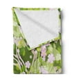 thumbnail image 2 of Floral Soft Flannel Fleece Blanket, Tree with Blossoming Flourishing Petals Florets Spring Season Themed Print, Cozy Plush for Indoor and Outdoor Use, 50" x 60", Fern Green Pale Pink, by Ambesonne, 2 of 5