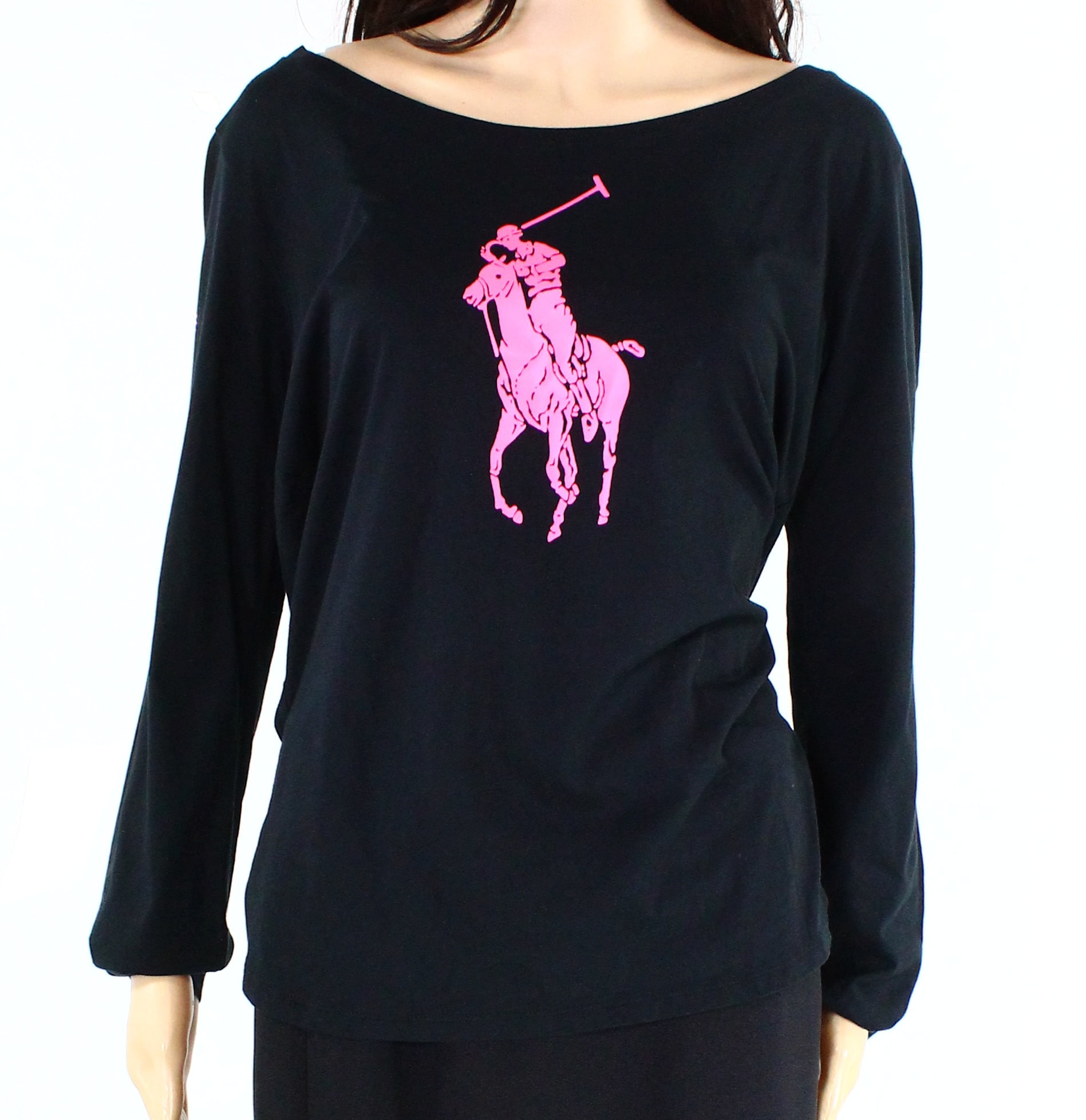 Ralph Lauren - Ralph Lauren NEW Black Pink Womens Size Large L Logo ...