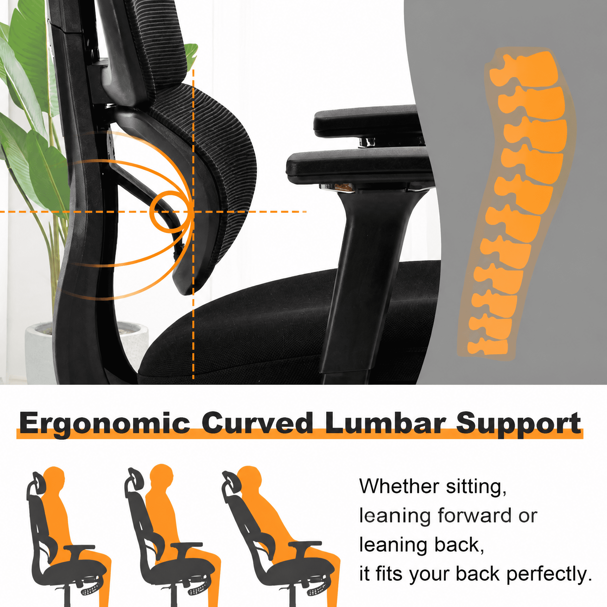 Ergonomic High Back Mesh Office Chair with Retractable Footrest, 2D Headrest & 4D Armrest, 90°-135° Reclining Sponge Cushion Computer Desk Chair