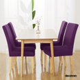 thumbnail image 2 of Deconovo Decorativo Sólido Fundas de silla, Extraíble White Chair Slipcover Jacquard Dots Comedor Fundas de silla, Juego of 4, Purple, 2 of 7