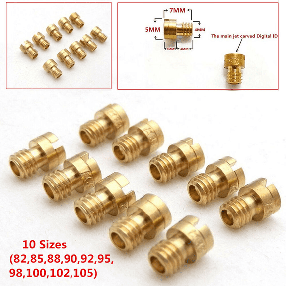 10x Carburetor Main Jets Round Head Kit for GY6 50cc 139QMB Scooter PZ19 #82-105 New