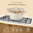 thumbnail image 3 of Gotham Steel 10 Pc Hammered Pots and Pans Set Non Stick, Easy Clean Kitchen Ceramic Cookware Set Nonstick, Long Lasting Pot and Pan Set with Skillet, Oven Safe, No Forever Chemicals, Cream/Gold, 3 of 7