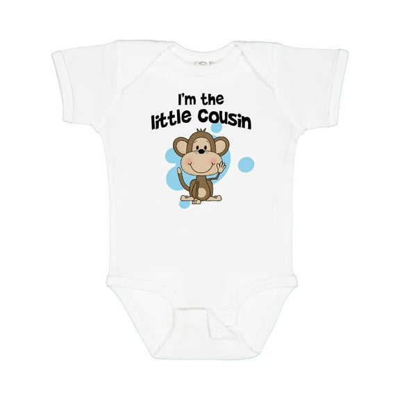 Inktastic I'm the Little Cousin-monkey-blu Boys Baby Bodysuit