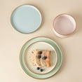 thumbnail image 2 of Famiware Nebula Stoneware Dinnerware Sets, 12-Piece Dish Set, Multicolor with Brown Rim, 2 of 8