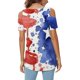 thumbnail image 4 of Tops con estampado de día de la independencia de manga corta con cuello en V para mujer a la moda para mujer Fridja  hjk5332, 4 of 8