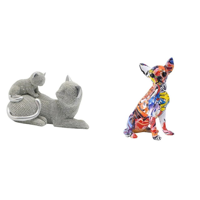 Figura de escritorio,Estatua de gato,linda estantería,escritorio,decoración del hogar,Figura decorativa creativa para la oficina y el hogar.,Figura decorativa,Estatua de perro