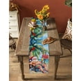 thumbnail image 5 of Ldtrchee Coastal Christmas Table Runner 72 Inches, Santa Beach Nautical Seaside Bed Runner Dresser Scarves Tabletop for Indoor Outdoor Parties/Ceremony/Banquet, 16" x 72", 5 of 8