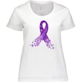 thumbnail image 3 of Inktastic Alzheimer's Awareness Purple Ribbon made of Heart Women's Plus Size T-Shirt, 3 of 5