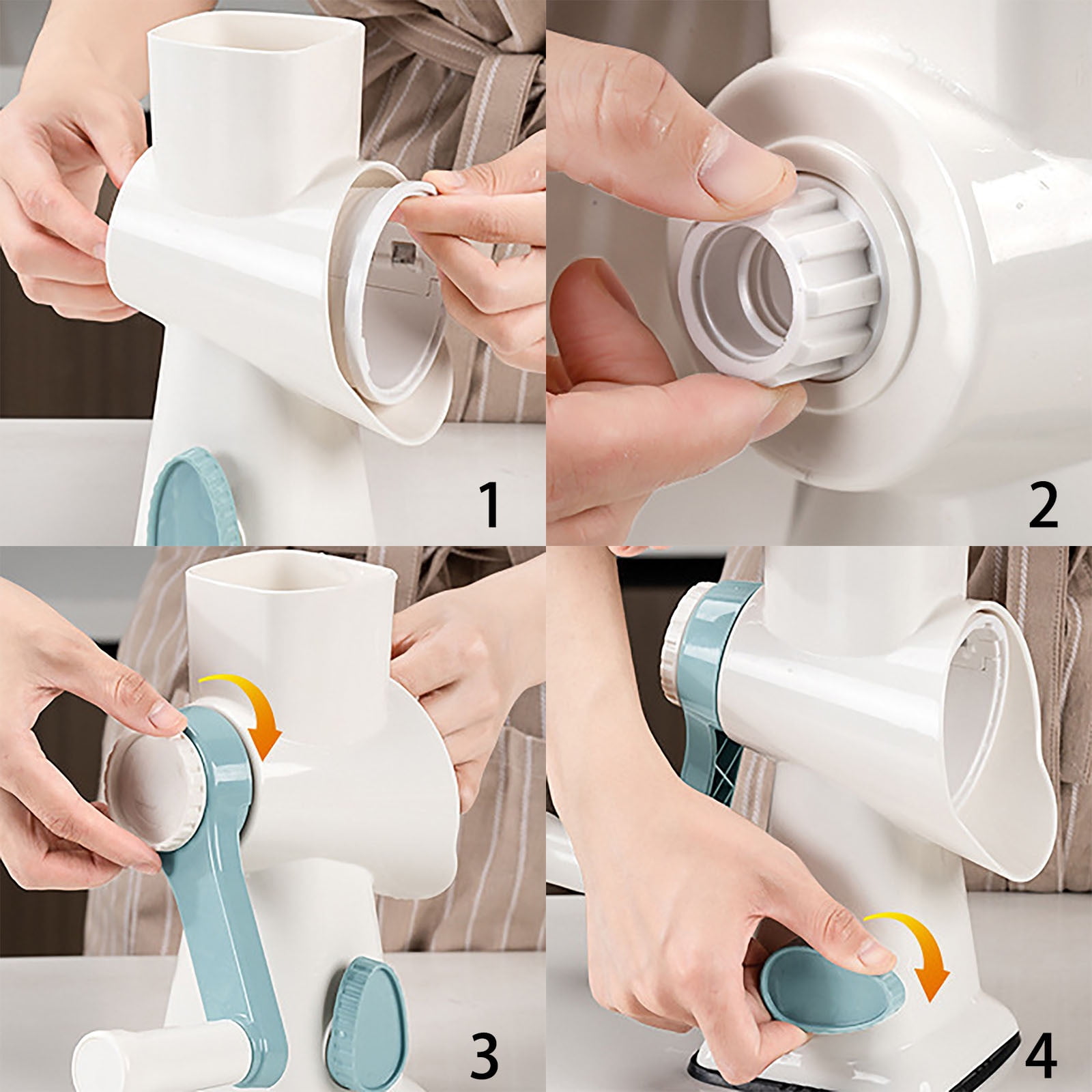 Hand Crank Ice Crusher - Manual Rotary Ice Shaver Machine for Snow Cones & - Crushes All Ice Cube Sizes with Suction Base (Upgraded Blade Design)