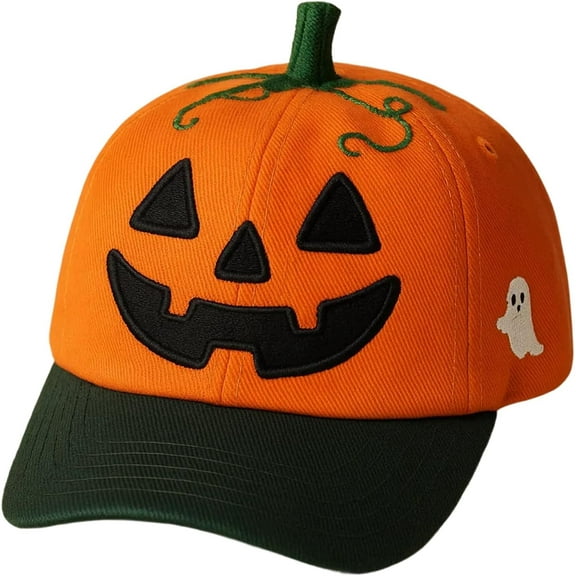 Jack-O’-Lantern Halloween Pumpkin Hat, Spooky Party Pumpkin Hat, Ghost Halloween Headhat for Party, Funny Plush Pumpkin Cap Costume for Women Men