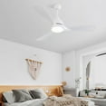 thumbnail image 4 of 52 inch Remote Control Ceiling Fan with Lights, 6 Speed, 3 Wood Fan Blades, for Living Room, Bedroom, Dining Room, Indoor Use, White, D5136, 4 of 10