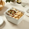 thumbnail image 2 of Denmark Tools for Cooks 2-Piece Ceramic Chip & Dip Serving Bowl Set Dips Appetizers, White, 2 of 5