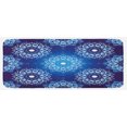 thumbnail image 1 of Dark Blue Kitchen Mat, Vintage Style Christmas Pattern with Lace Like Snowflake Motifs Romantic, Plush Decorative Kitchen Mat with Non Slip Backing, 47" X 19", Sky Blue White, by Ambesonne, 1 of 1