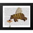 thumbnail image 2 of Fab Funky 24x20 Black Modern Framed Museum Art Print Titled - Bear Bee Book Print, 2 of 5
