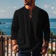 thumbnail image 1 of Blusas y camisas de manga larga con cuello redondo para hombre, informales, de color liso, con hombros descubiertos, rectas, con lazo en el pecho, cuello redondo, manga larga, blusas de licra., 1 of 8