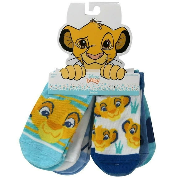 Lion King 6pk Ankle Socks Toddler Size 12-24 months