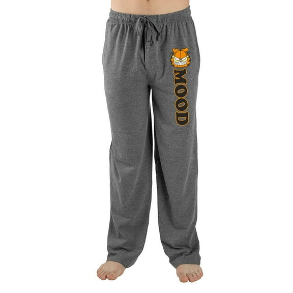 Garfield Classic Cartoon Character Mens Grey Sleepwear Sleep Pajama Pants-XXL