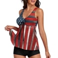 thumbnail image 4 of Gibobby Trajes de Natación para Mujer Día de la Independencia para las mujeres American 4th Of July Print Strappy Back Tankini Set Traje de baño de dos p(Vino,M), 4 of 5