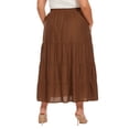 thumbnail image 5 of Beautybatik Brown Women Cotton BOHO Gypsy Long Maxi Tier Flare Skirt 2X, 5 of 5