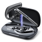 Tikland Bluetooth Headsets, Wireless Bluetooth Earpiece with 500mAh Charging Case 250 Hours Talking Time Built-in Microphone for iOS Android Cell Phone, V5.3 Hand-Free Headphones for Trucker, Office