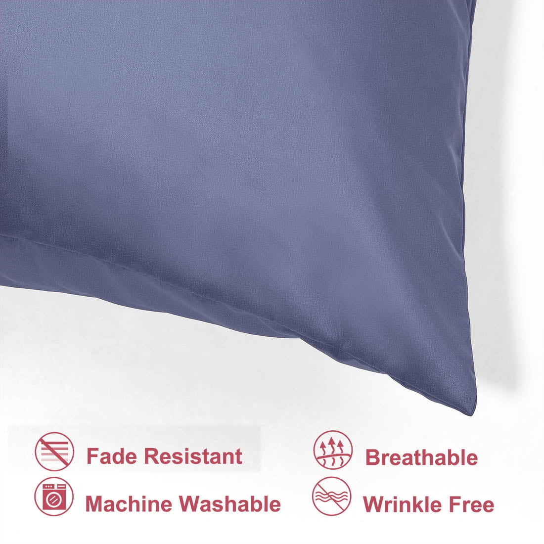 Unique Bargains 6 Pack Satin Pillowcase with Zipper, Travel, Slate Gray