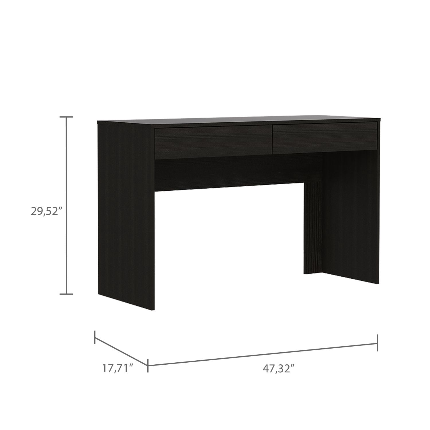 Asteroutdoor Wenge 2-Drawer Computer Desk