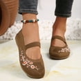 thumbnail image 6 of Mostsola Walking Shoes Women Knit Mesh Embroidery Flower Mary Jane Shoes Casual Flats Shoes, 6 of 8