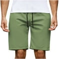 thumbnail image 4 of Rollbacks YLSDY Linen Beach Shorts for Men Shorts Waist Athletic Shorts Summer Quick Dry Beach Gym Workout Running Casual Shorts Green M, 4 of 6