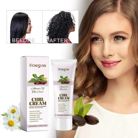 Jojoba Oil Curl Styling Cream, Curl Hair Care Moisturizing Styling Cream, Curl Shine Styling Moisturizing Leave-in Conditioner