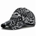 thumbnail image 5 of Unisex Pattern Graffiti Art Print Baseball Cap Fashion Funny Trend Print Baseball Cap Adjustable Peaked Cap Outdoor Sports Couple Hats Adjustable Curved Brim Hats Sun, 5 of 5
