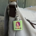 thumbnail image 3 of Classy Modern Day Hippie Flower Child Stainless Steel 1oz Mini Flask Key Chain, 3 of 3